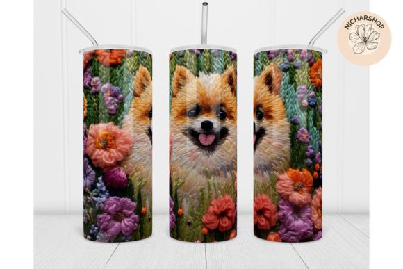 Reviewing 20oz Dog Flower Embroidery Tumbler Wrap1