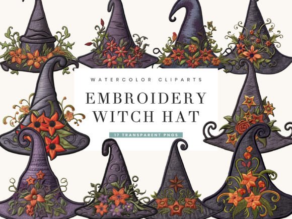Reviewing the Embroidery Witch Hat Clipart Bundle